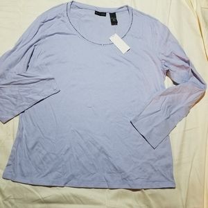 New york & company  xl beaded neck shirt nwt purple